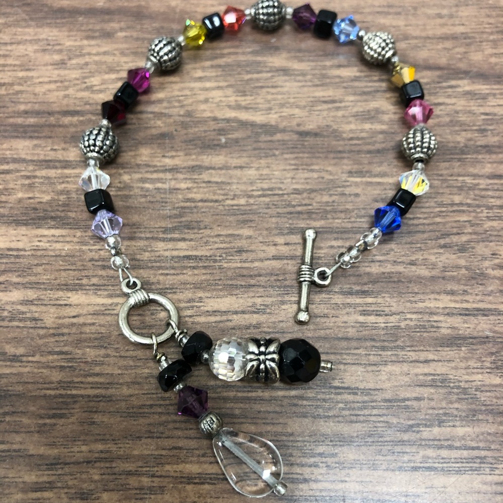 SOLD Multicolored Crystal Filigree Bracelet